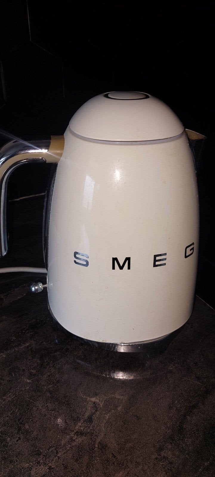 Smeg waterkoker, waterkoker, waterkoker creme, smeg, 1 tot 2 liter, Ophalen, Gebruikt, Rvs