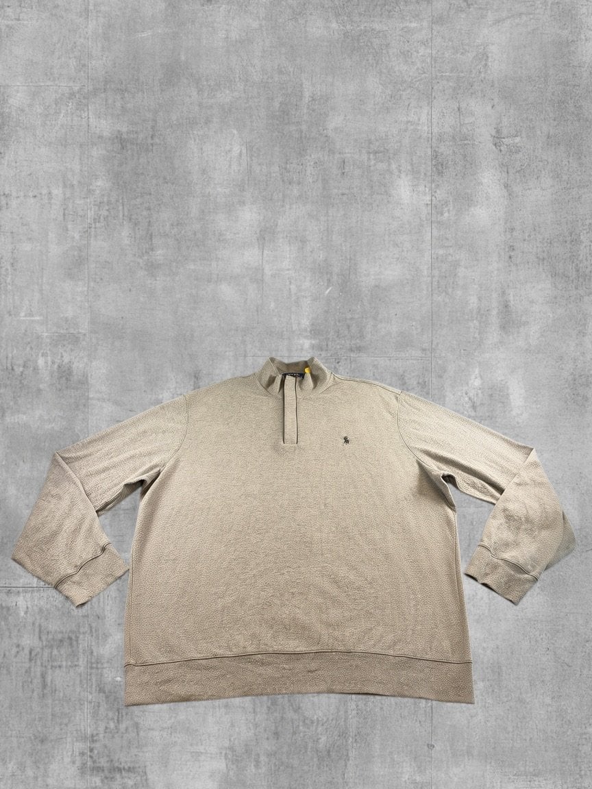 Polo Ralph Lauren quarter zip sweater grijs gemêleerd heren, Verzenden, Zo goed als nieuw, Maat 56/58 (XL), Grijs
