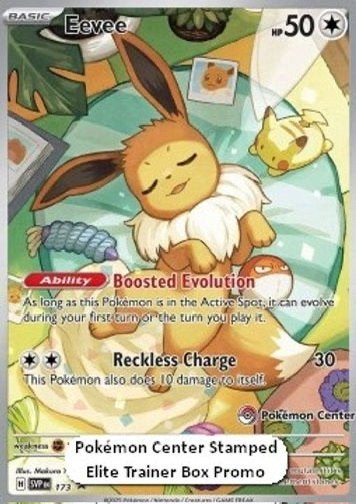 2025 Pokémon Eevee Pokémon Center SVP #173 RAW, Ophalen of Verzenden, Zo goed als nieuw