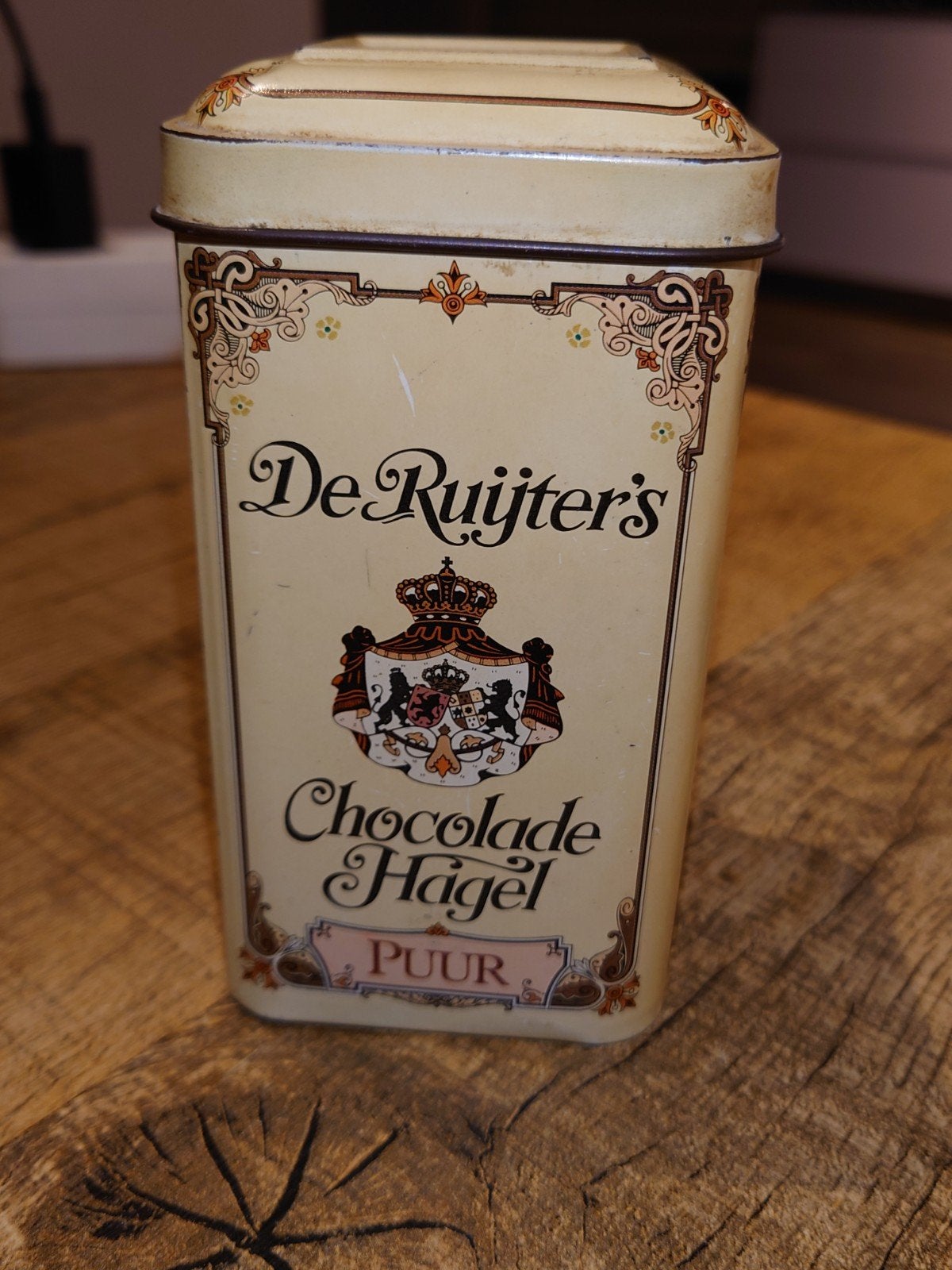 De Ruijter's chocolade hagel puur vintage blik, Verzamelen, Blikken, Ophalen of Verzenden, Gebruikt