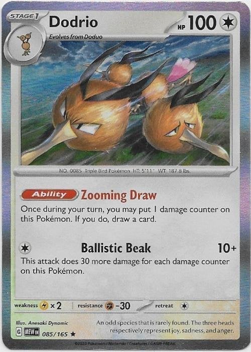 Pokemon 151,  Dodrio [holo] 85/165, Verzenden, Nieuw, Losse kaart