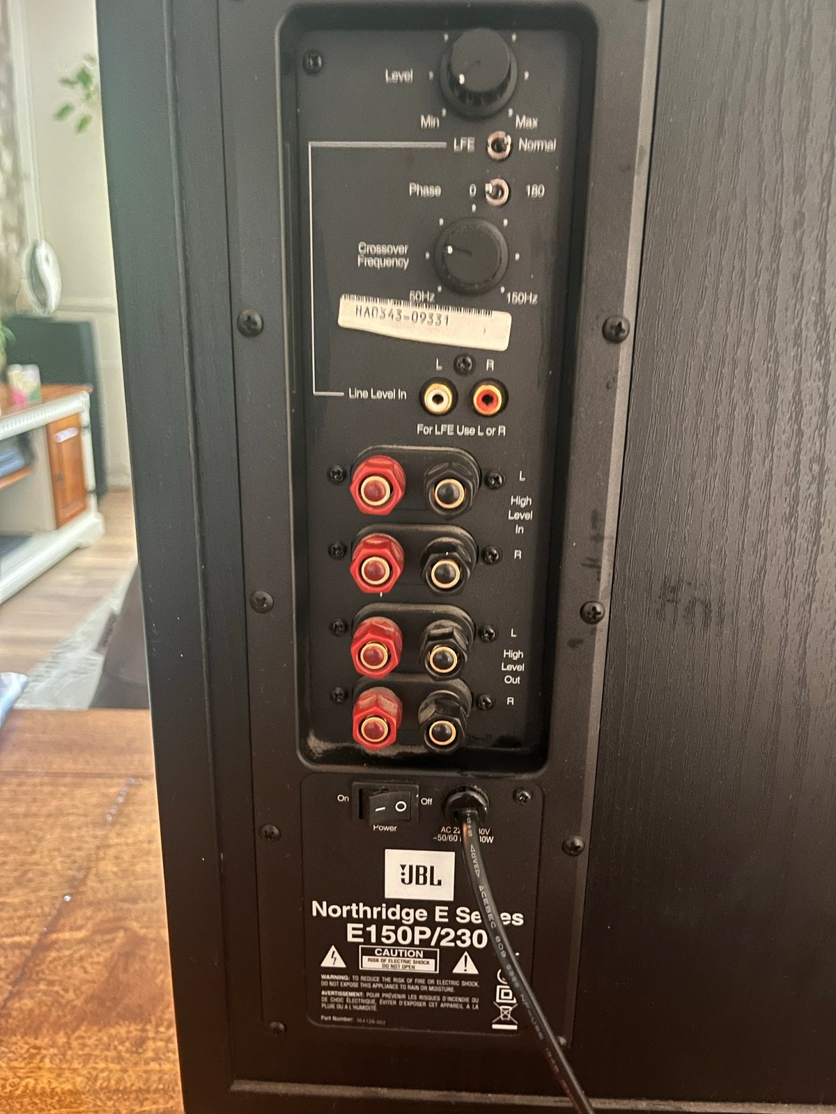 JBL Northridge E Series E150P/230 Subwoofer, Zo goed als nieuw, Geschikt voor surround/home cinema, Ophalen, 150 watt of meer