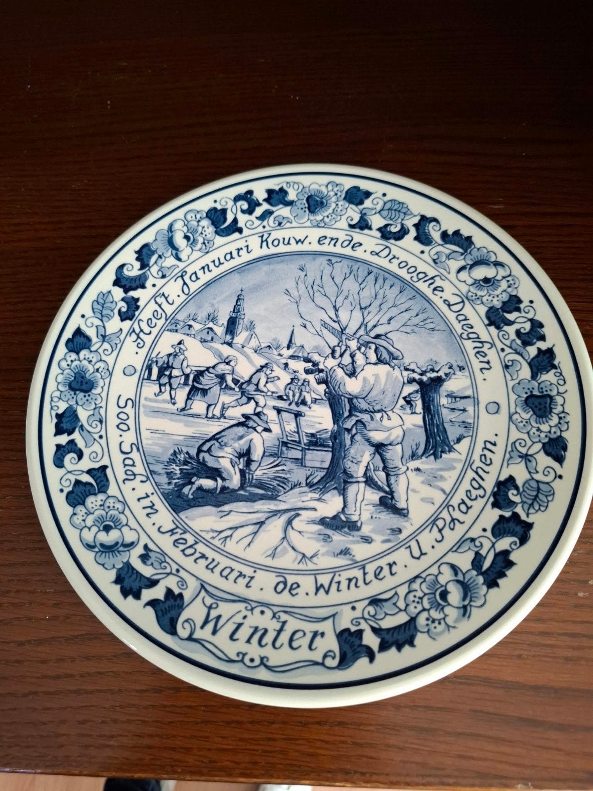 Set van 4 Royal Goedewaagen Blauw Delfts Seizoensborden, Ophalen of Verzenden