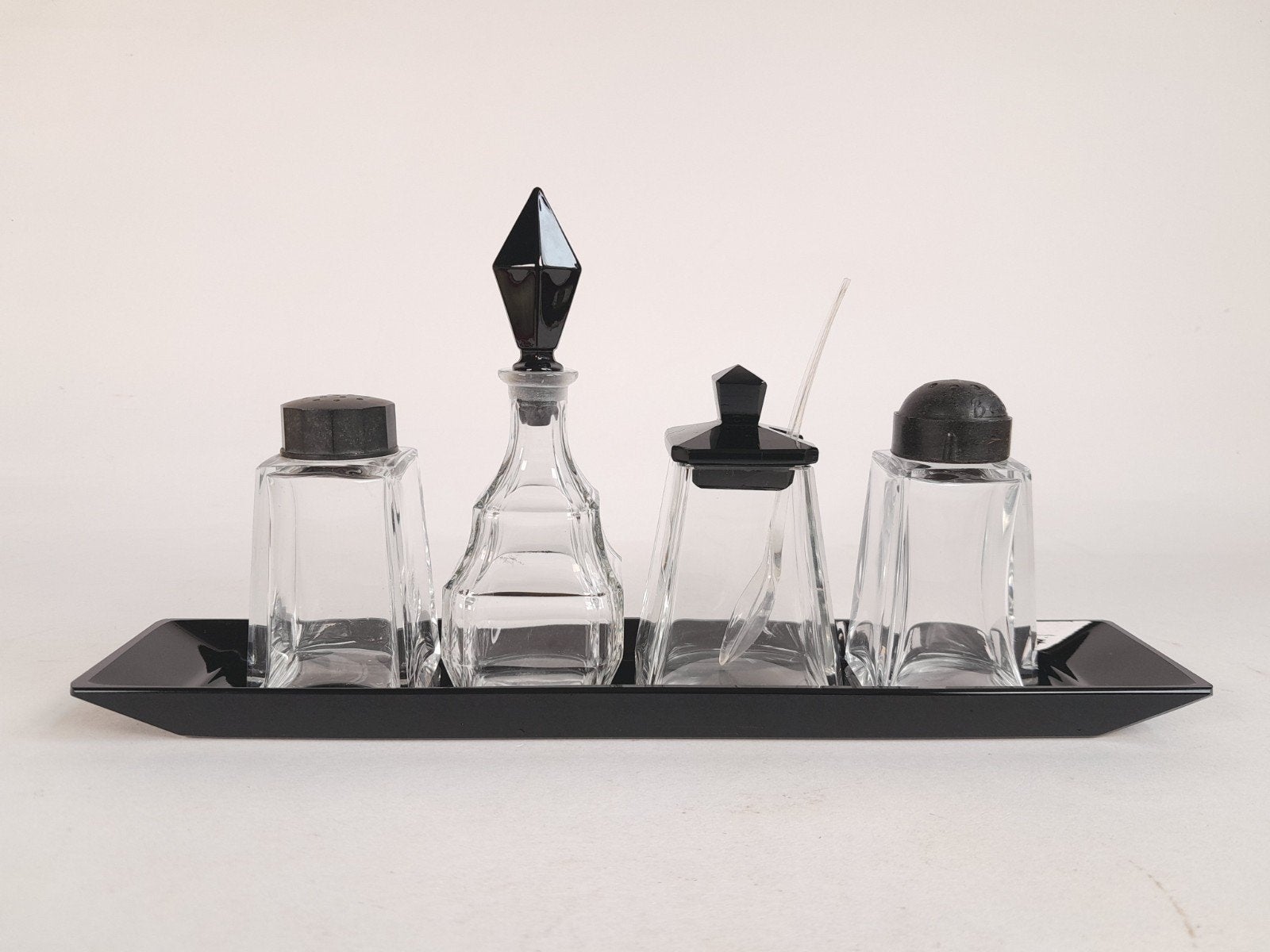 Art Deco menage stel - peper zout azijn mosterd - jaren 30, Ophalen of Verzenden