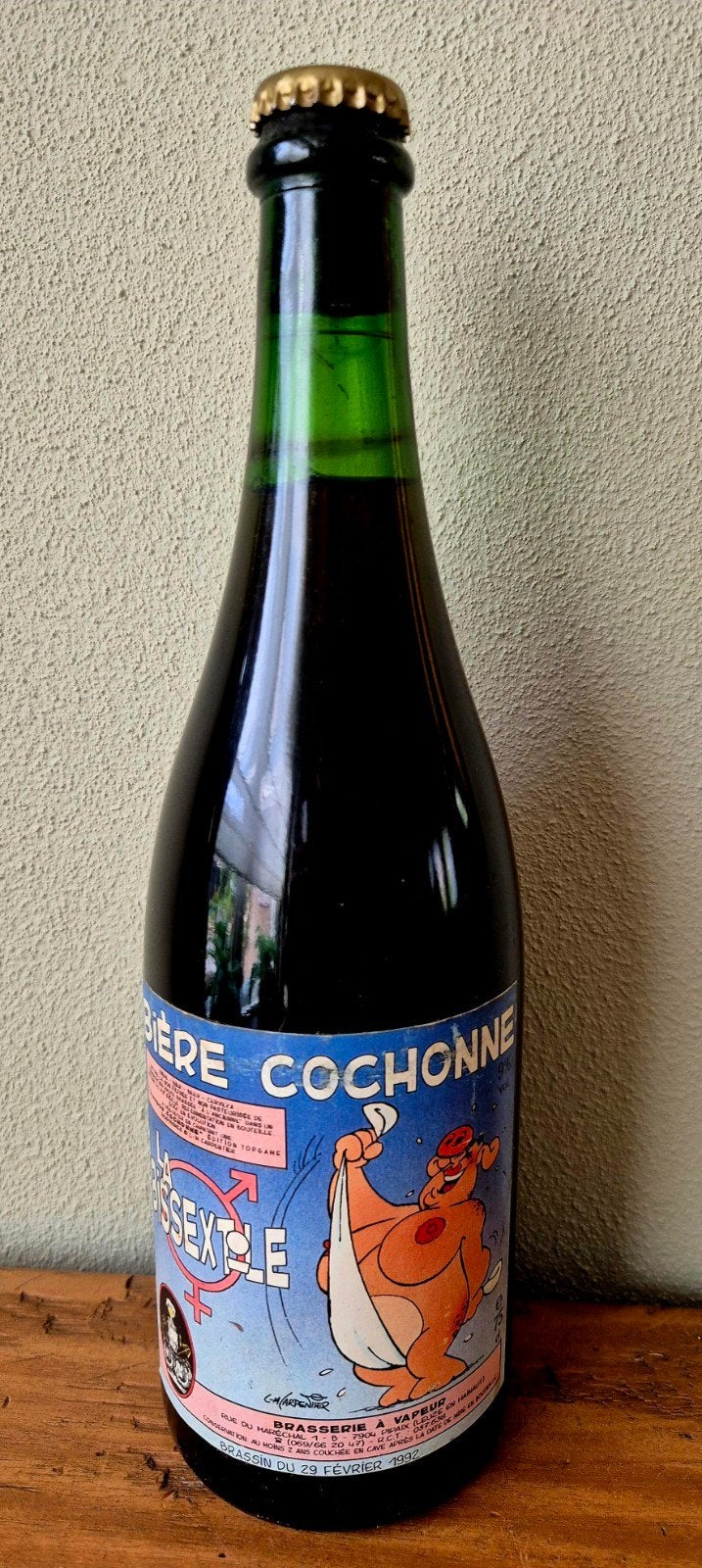 Bière Cochonne  La Bissexte speciaal bier 9% Vapeur Pipaix F, Ophalen of Verzenden, Zo goed als nieuw, Flesje(s), Overige merken
