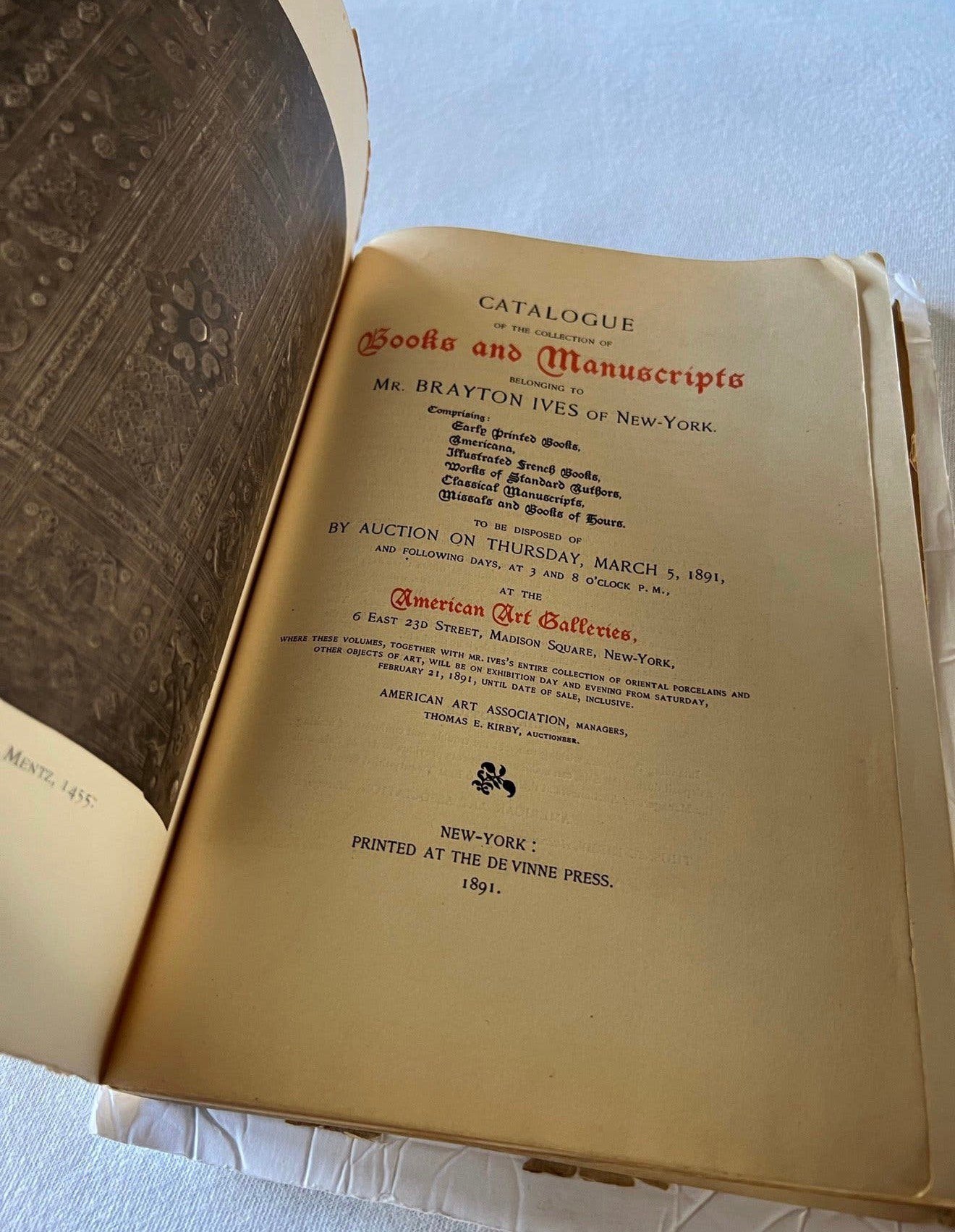 130 jaar oud CATALOGUE BOOKS Mr. Branton Joes new york 1891, Ophalen of Verzenden