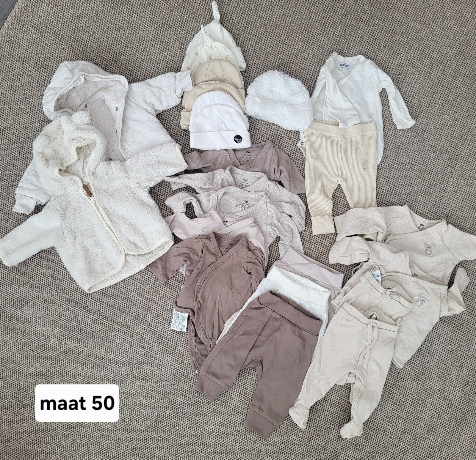 Kledingpakket baby maat 50 neutraal h&m, Kinderen en Baby's, Babykleding | Maat 50, Ophalen of Verzenden, Zo goed als nieuw, Jongetje of Meisje