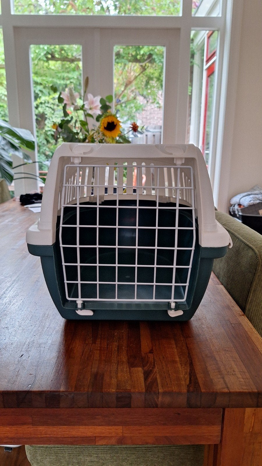 Savic Trotter 1 Nordic - Kattenvervoersbox - Wit Groen, Ophalen, Zo goed als nieuw