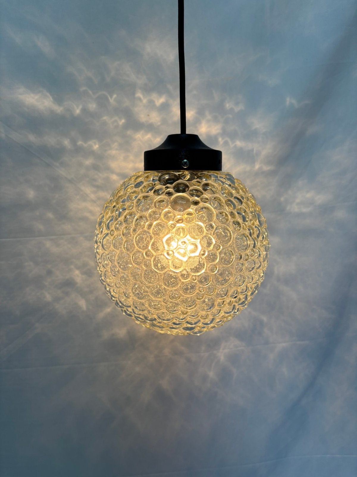 Sfeervolle Vintage 'Bubble Glass' Hanglamp, Ophalen of Verzenden, Gebruikt
