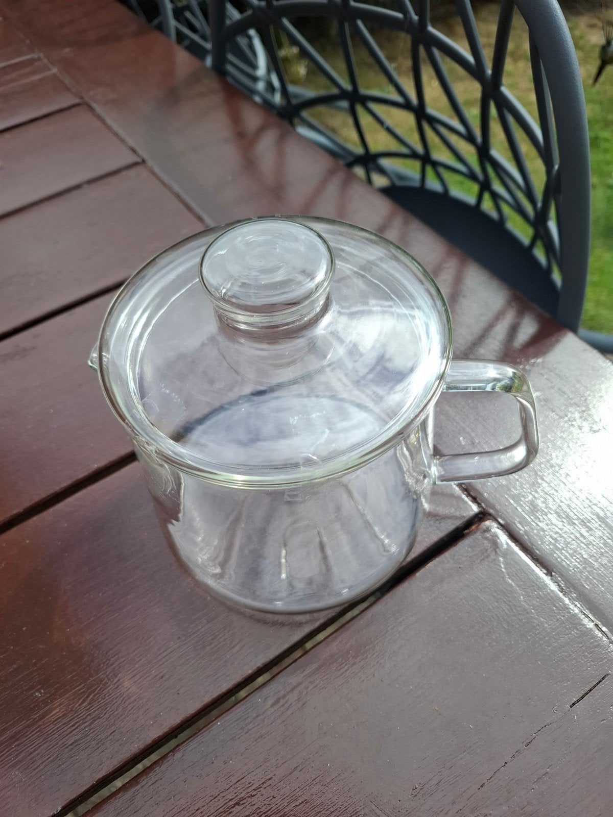 Glazen theepot met deksel - Douwe Egberts, Theepot/fluitketel, Ophalen of Verzenden, Overige merken, Glas