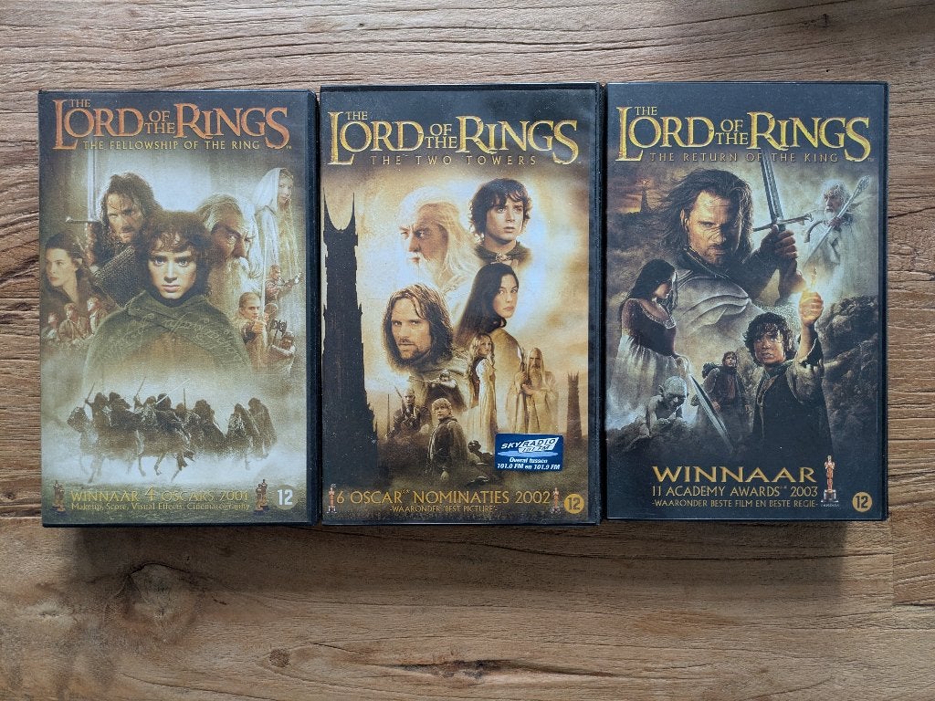 3 videobanden Lord of the Rings, Ophalen of Verzenden, Zo goed als nieuw, Overige typen