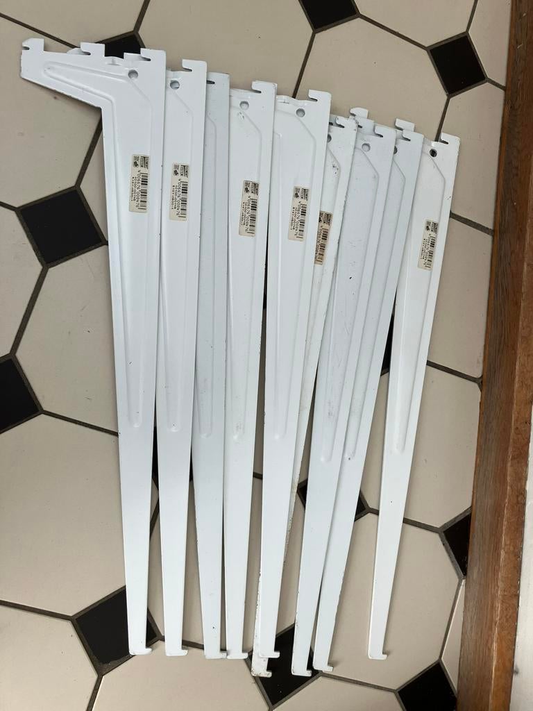 9 x Systeem drager plankdrager enkel 50 cm wit 65 kg, Ophalen of Verzenden, Gebruikt