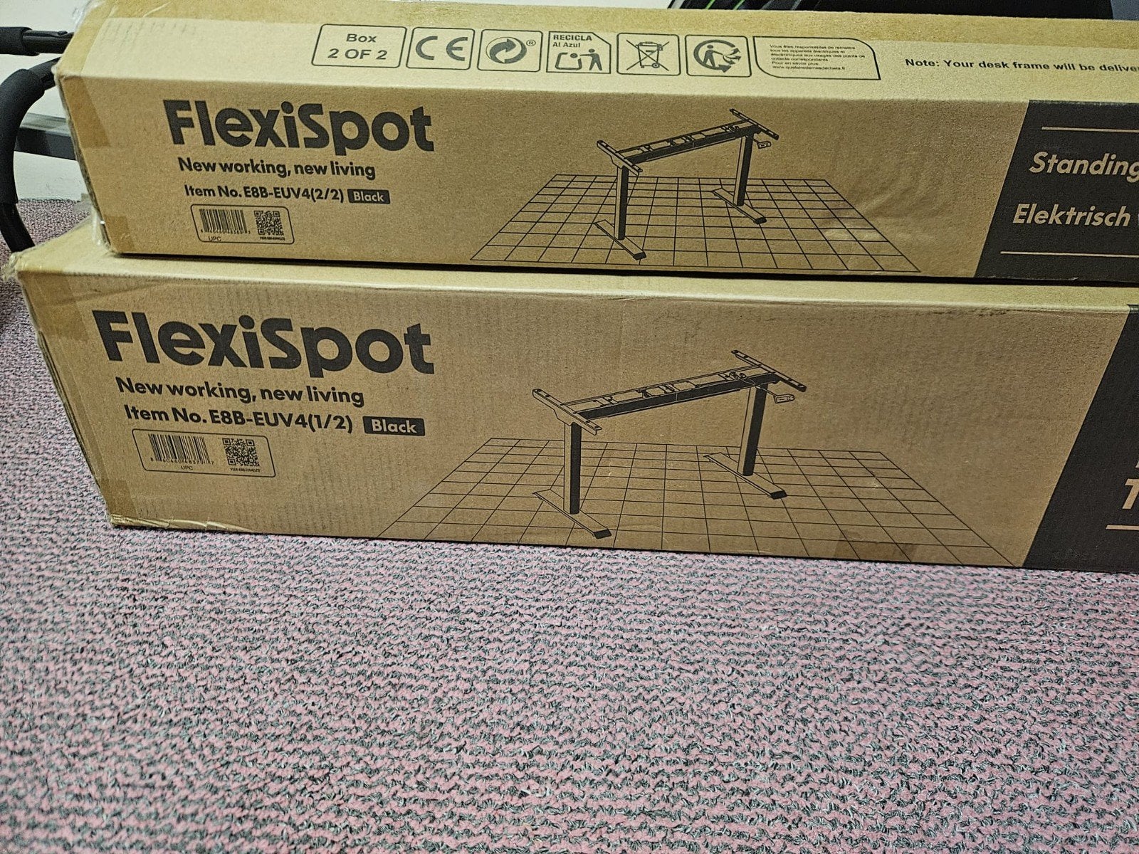 FlexiSpot Elektrisch Verstelbaar  Frame Zwart E8 zit sta, Ophalen, Metaal, Nieuw, Overige merken