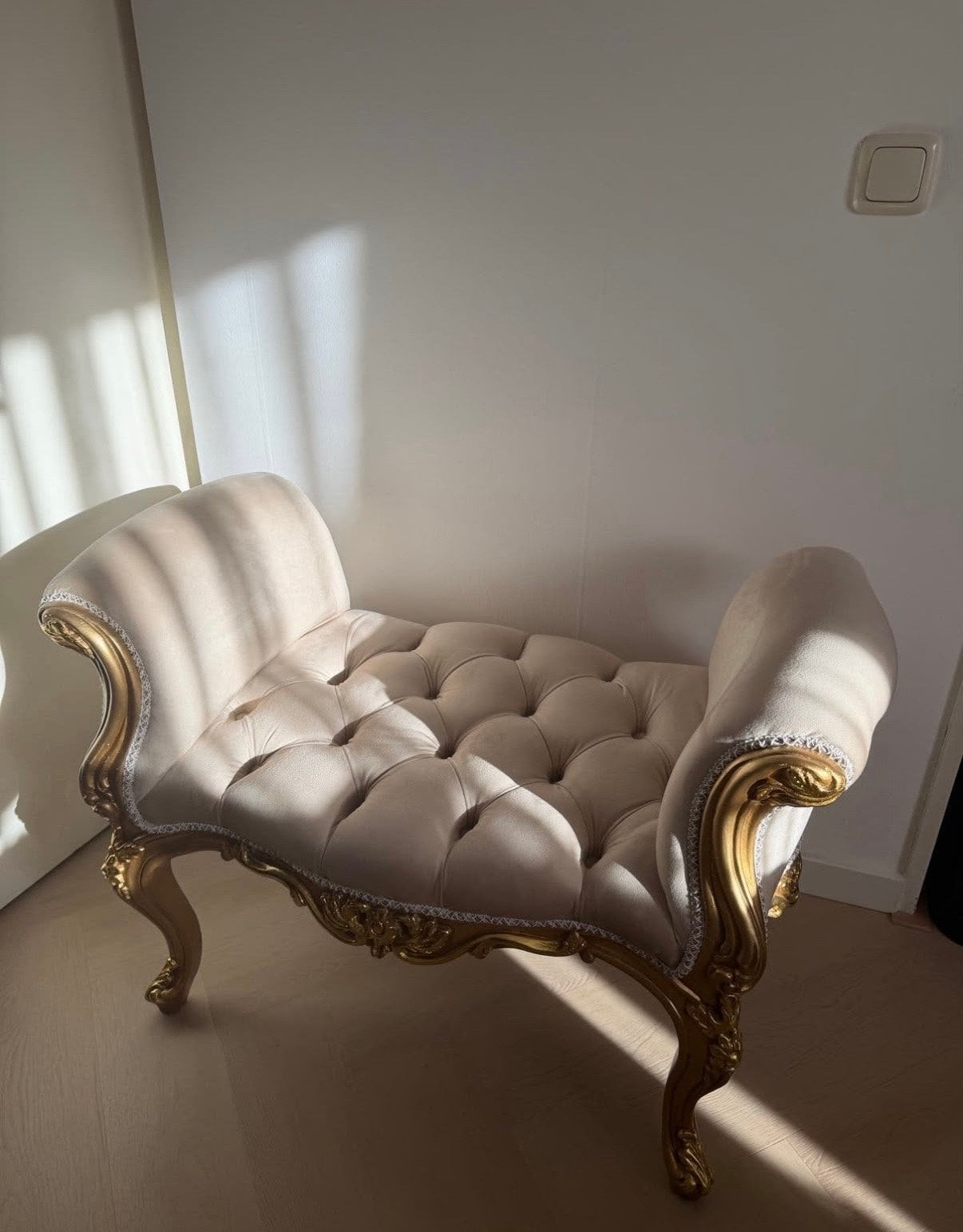 Handgemaakt barok fauteuilbankje/prinsessenstoel uit Egypte, Ophalen
