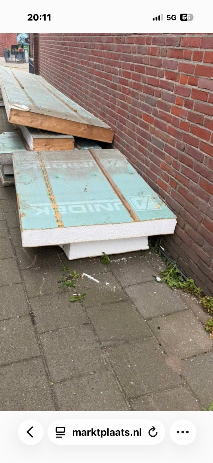 Dak plaat, Tuin en Terras, Ophalen, Zo goed als nieuw, Rechthoekig, Hout