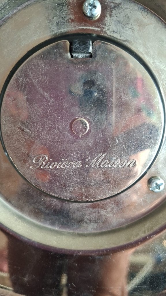 Riviera Maison klok, Ophalen, Werkt op batterijen, Zo goed als nieuw, Zilver