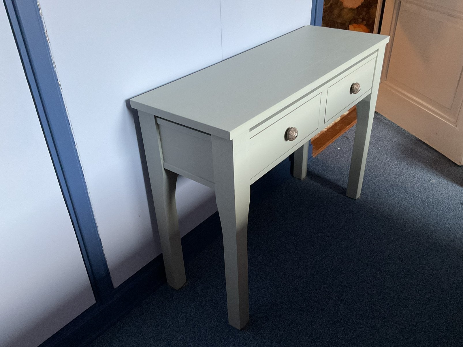 Groengrijze sidetable zijtafel, Ophalen, Gebruikt, 25 tot 50 cm, Rechthoekig