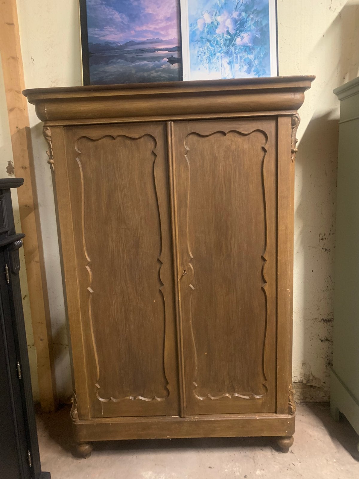 Oude grenen kast, Ophalen of Verzenden