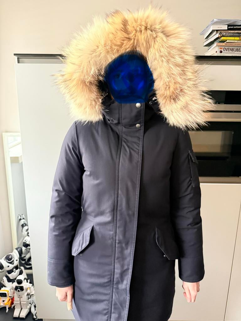 Woolrich parka, Ophalen of Verzenden, Zo goed als nieuw, Maat 38/40 (M), Blauw