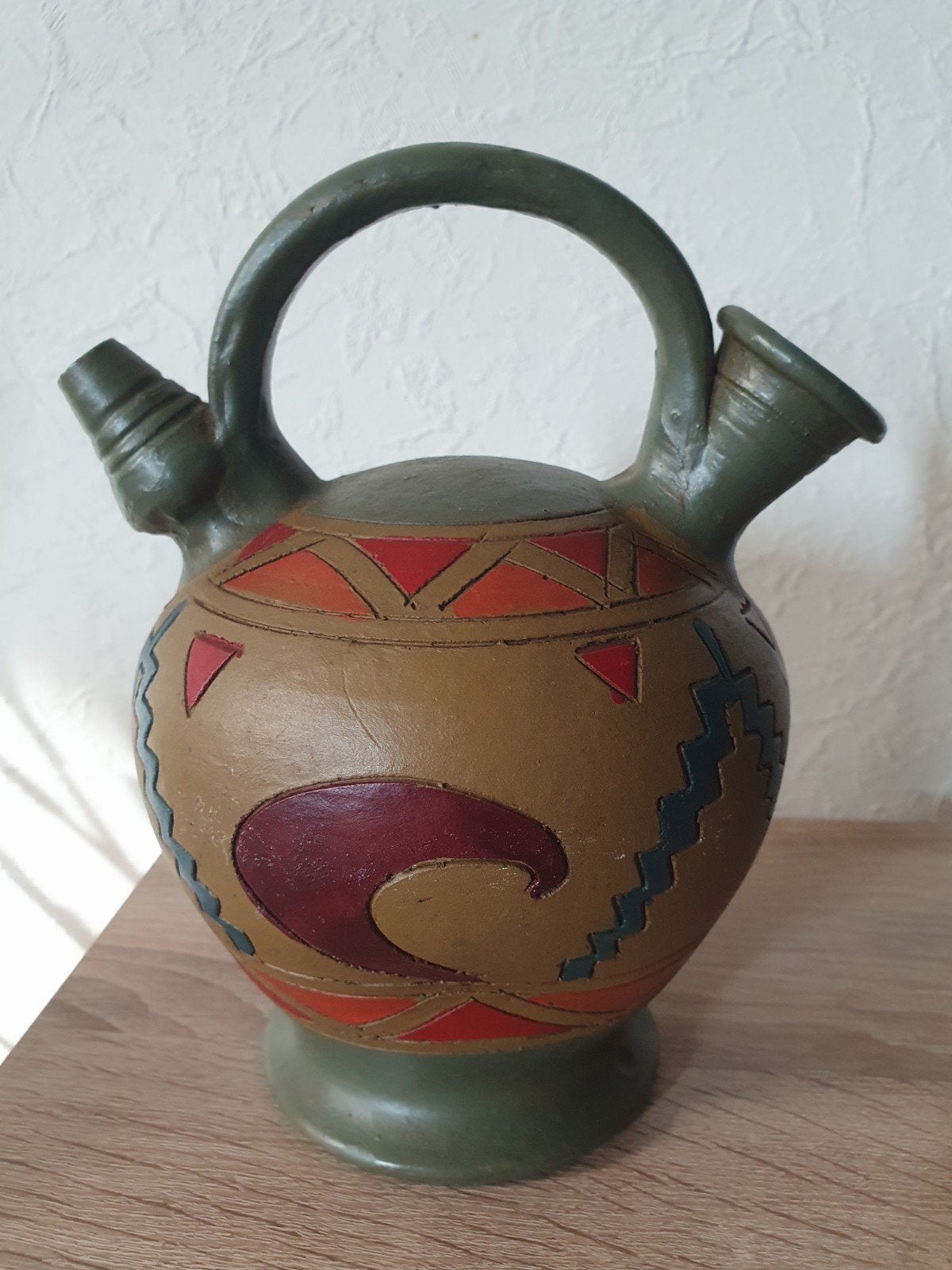 Decoratieve kruik met etnische patronen, Antiek en Kunst, Ophalen of Verzenden