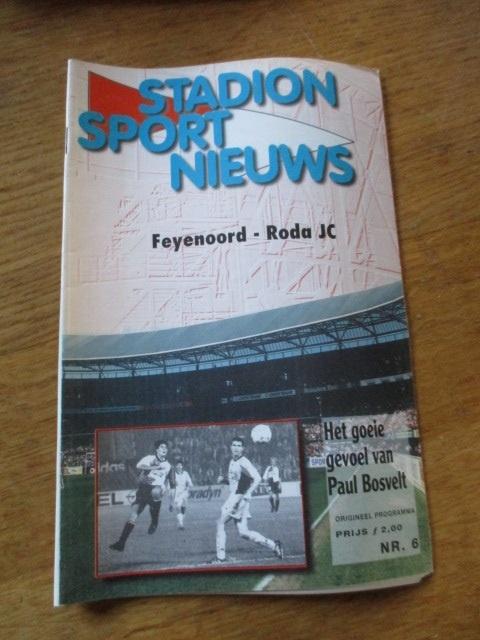 Programmaboekje 6 Feyenoord - Roda JC 17 oktober 1998, Ophalen of Verzenden, Gelezen, Watersport en Hengelsport