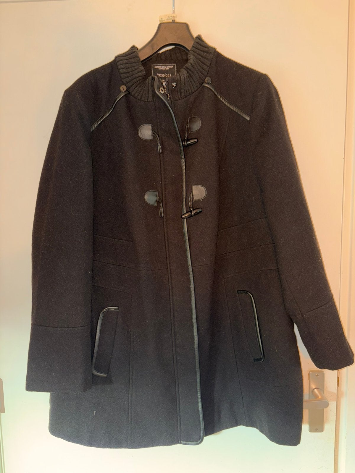 Zwatte mantel, Zwart, Maat 46/48 (XL) of groter, Ophalen of Verzenden, Zo goed als nieuw