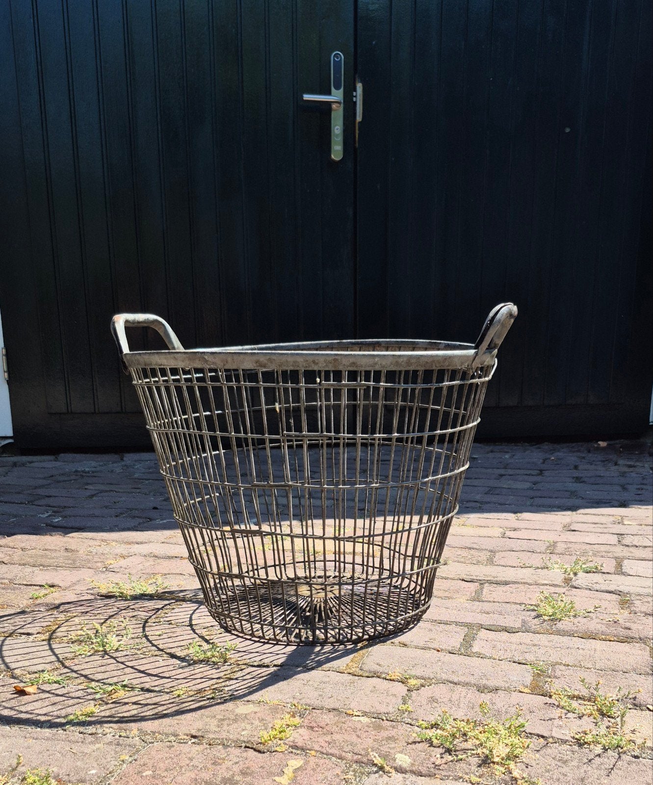 Brocante: zinken oogstmand, Ophalen, Gebruikt, Minder dan 30 cm, Rond