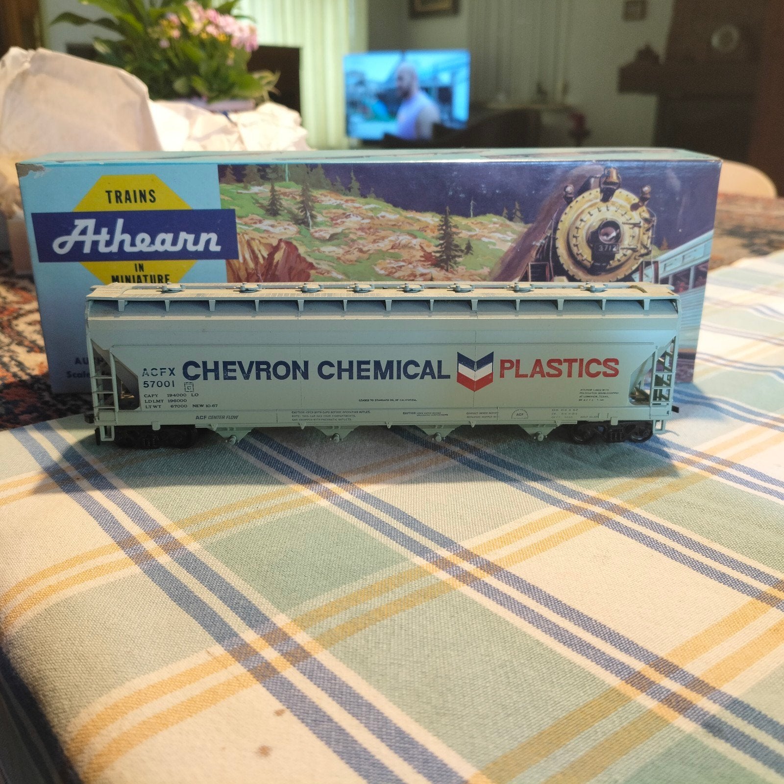 Athearn H0 Chevron Chemical Plastics ACF Hopper, Hobby en Vrije tijd, Modeltreinen | H0, Ophalen of Verzenden