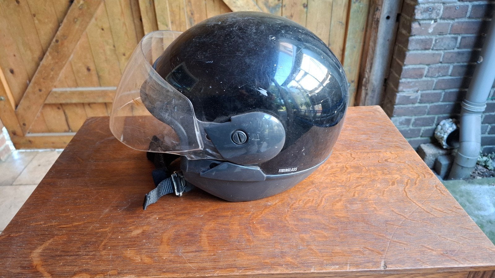 Shoei Jethelm - Zwart, Gebruikt, Motoren, Ophalen of Verzenden, Tweedehands, Jethelm, Shoei