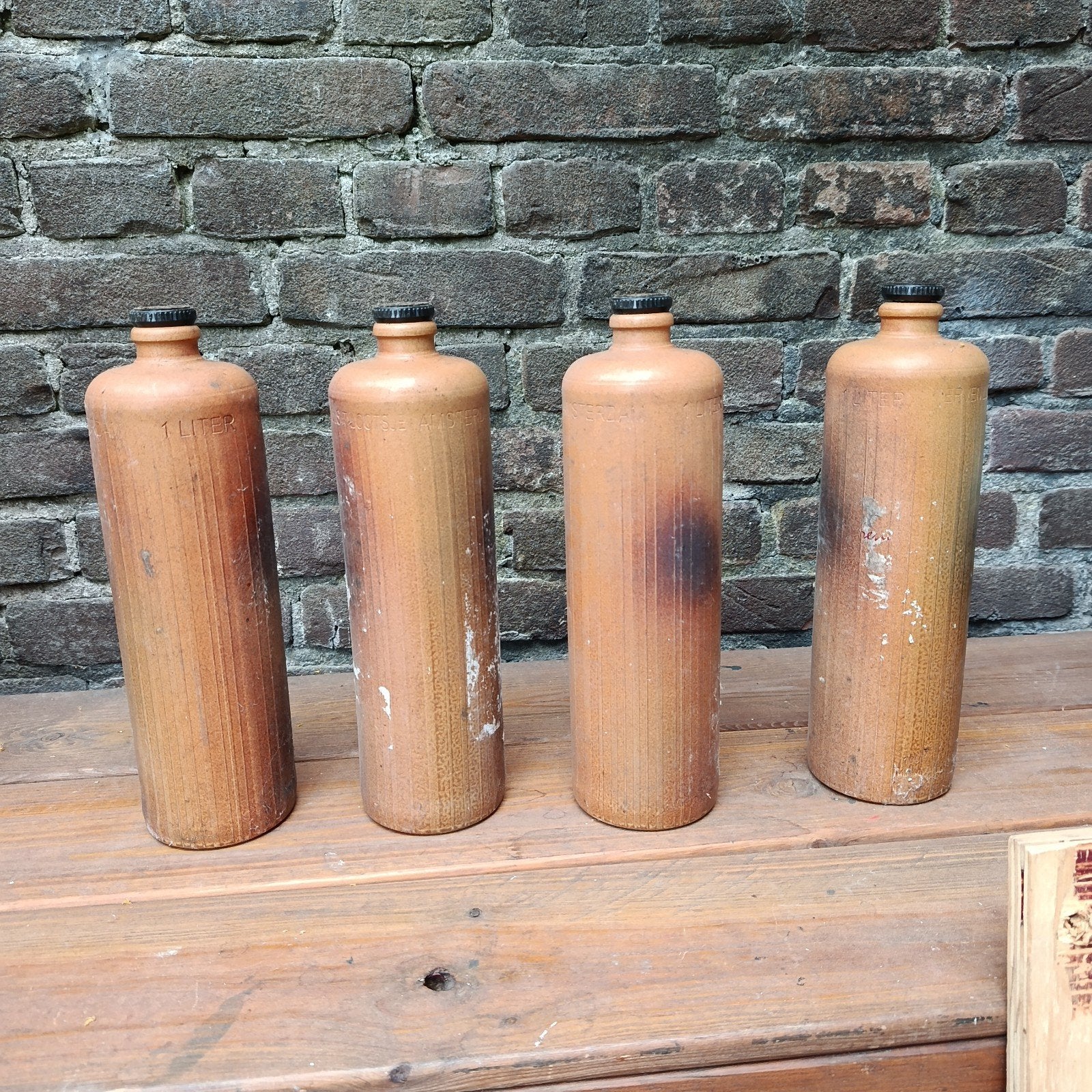 4 jenever kruiken Erven Lucas Bols, Tuin en Terras, Overige Tuin en Terras, Gebruikt, Ophalen