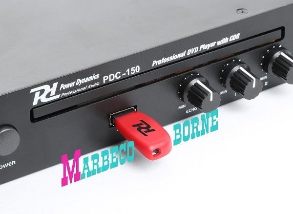 Karaoke DVD, CD, USB, MP3, CD-G speler, Pro, Mic-In PDC150, Info@marbeco.nl, Speler, Power Dynamics, Nieuw