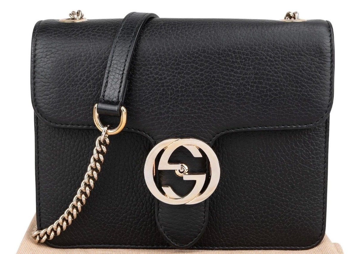 Gucci Tas Zwart Leer, Verzenden, Zo goed als nieuw, Zwart, Schoudertasje