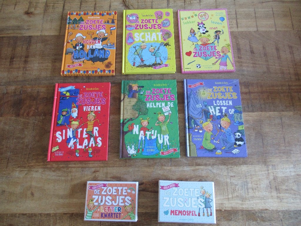 6 boeken van De zoete zusjes + Memospel en Letter kwartet, Ophalen of Verzenden, Zo goed als nieuw, Hanneke de Zoete, Fictie algemeen