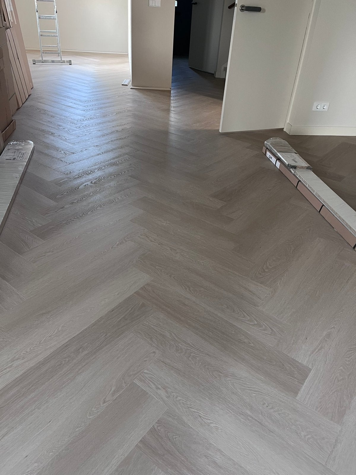 Floorlife PVC Yup Fulham Herringbone Beige 1613 visgraat, Ophalen, Kunststof, 50 tot 150 cm, Zo goed als nieuw