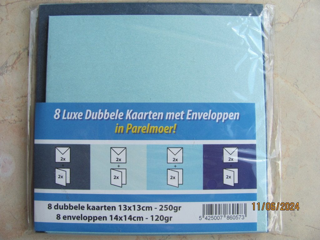 NIEUW set dubbele LUXE gekleurde KAARTEN vierkant ENVELOP, Hobby en Vrije tijd, Kaarten | Zelf maken, Nieuw, Blanco kaart of Basiskaart