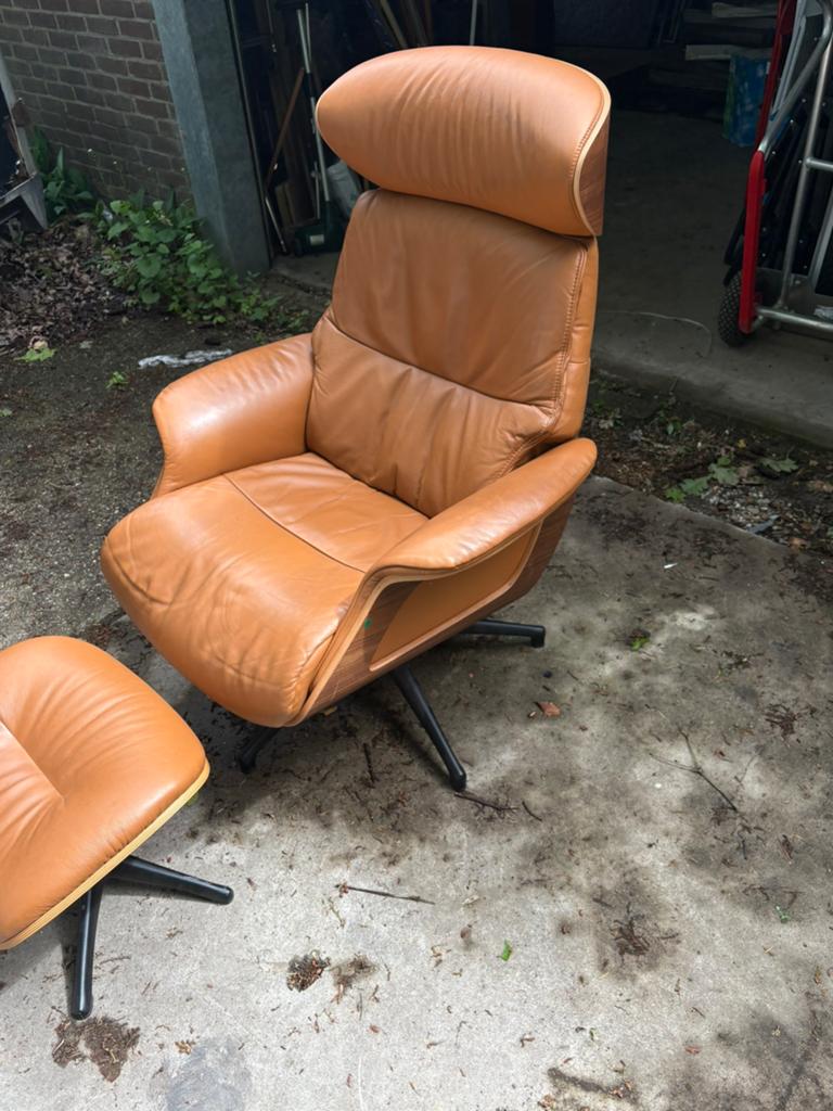 Flexlux relax fauteuil met hocker, Ophalen of Verzenden, Zo goed als nieuw, Minder dan 75 cm, 50 tot 75 cm