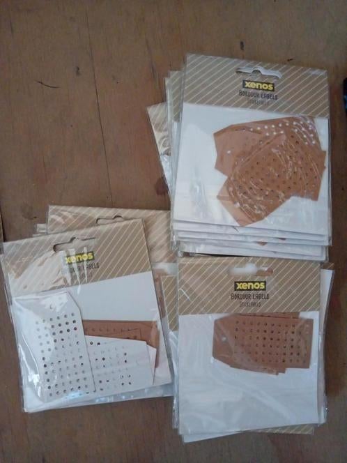 72 x xenos borduur labels ster rechthoek feest kaartjes, Ophalen of Verzenden, Nieuw, Handborduren, Borduurpakket