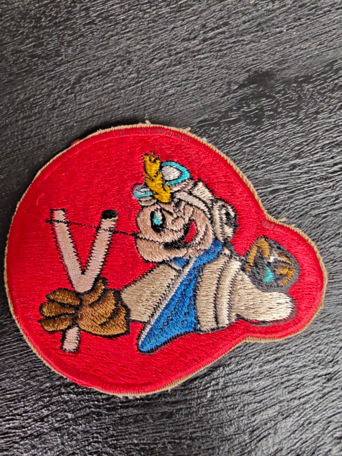 patch , USAAF USAF 450th Bomb Squadron Disney Bully Flight P, Ophalen of Verzenden, Luchtmacht, Nederland, Embleem of Badge