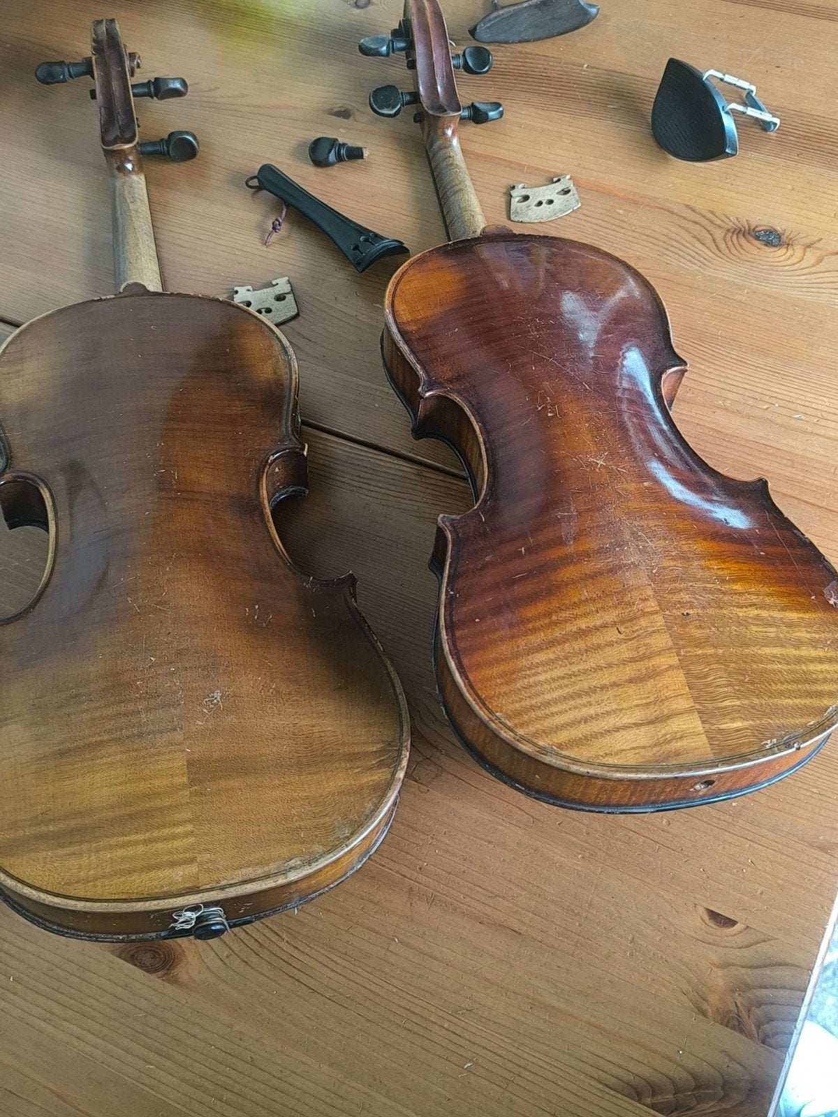 Set van 2 antieke violen (ca. 1900), Muziek en Instrumenten, Ophalen of Verzenden, Gebruikt, 4/4-viool