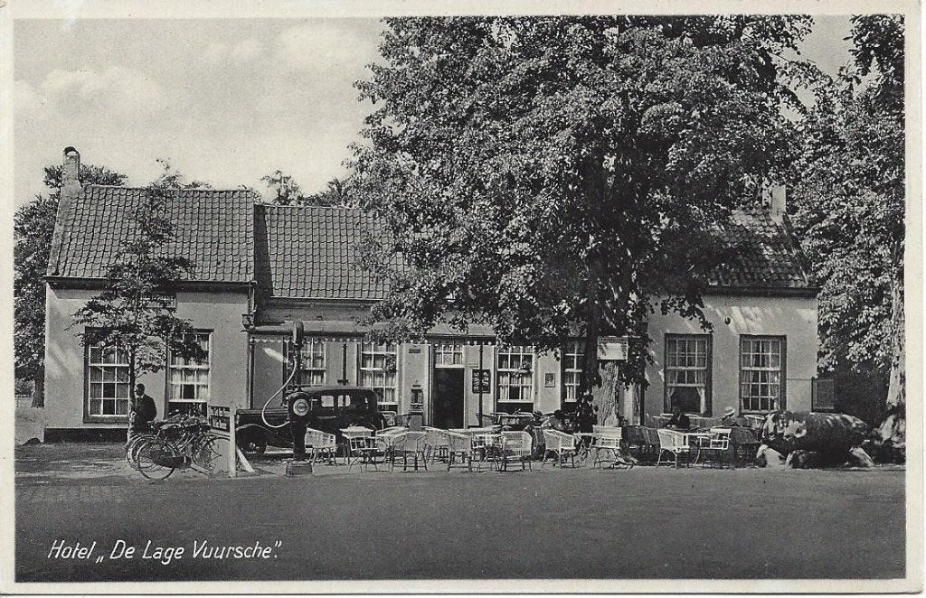 Lage Vuursche (Utr.) Hotel De Lage Vuursche, Auto, Benz.pomp, Ophalen of Verzenden, 1920 tot 1940, Ongelopen, Utrecht