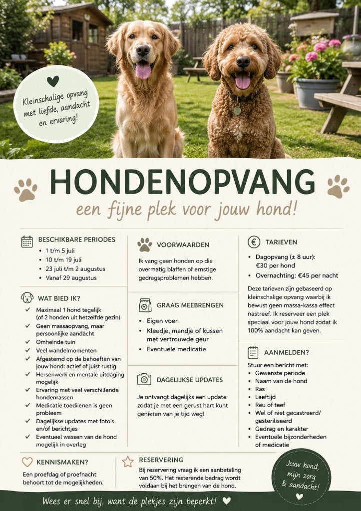 Honden opvang aan huis, Uitlaatservice