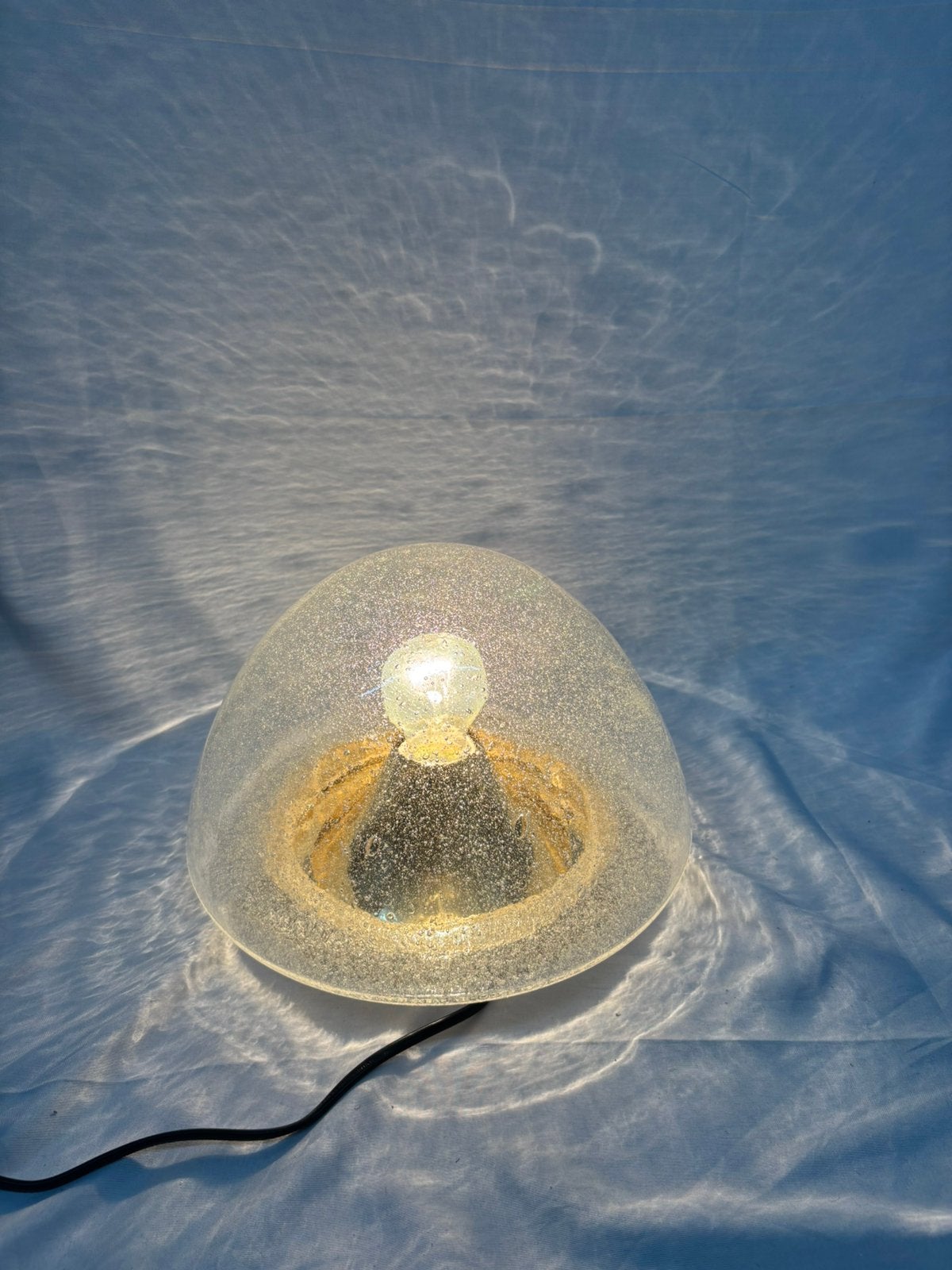 Vintage Hoffmeister bubbelglas lamp jaren '70 space age, Ophalen of Verzenden, Gebruikt, Glas