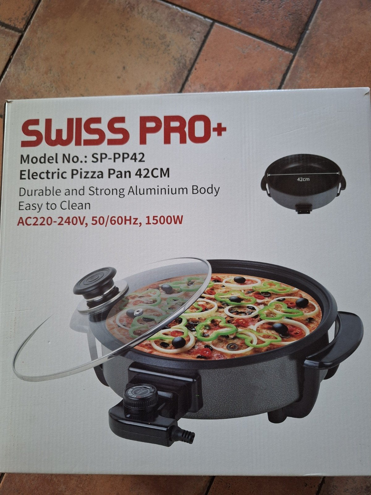Swiss Pro+ Elektrische Pizzapan 42CM - Nieuw in doos, Ophalen of Verzenden, Nieuw