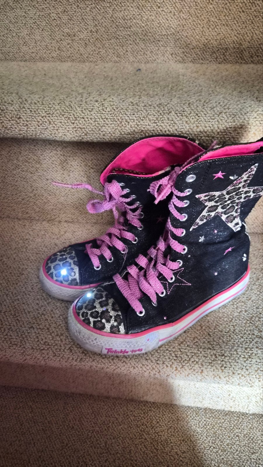Skechers laarzen maat 34 met werkende lichtjes, Gebruikt, Meisje, Laarzen, Skechers