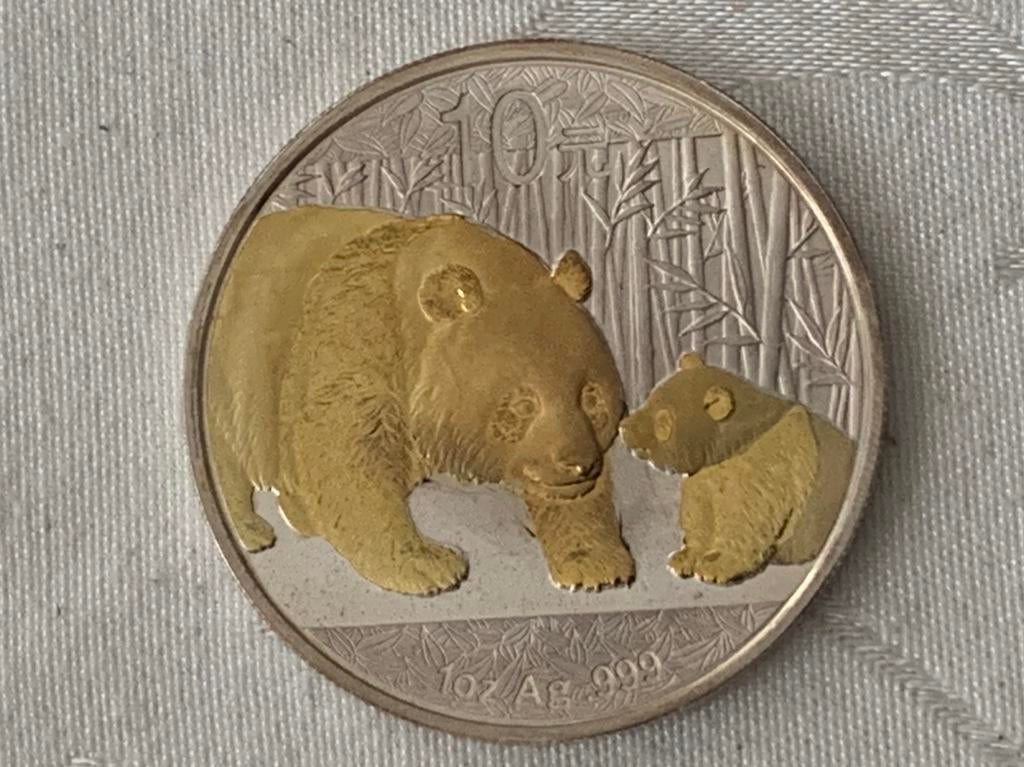 Vergulde panda 1 oz zilver 2011, Ophalen of Verzenden, Zilver