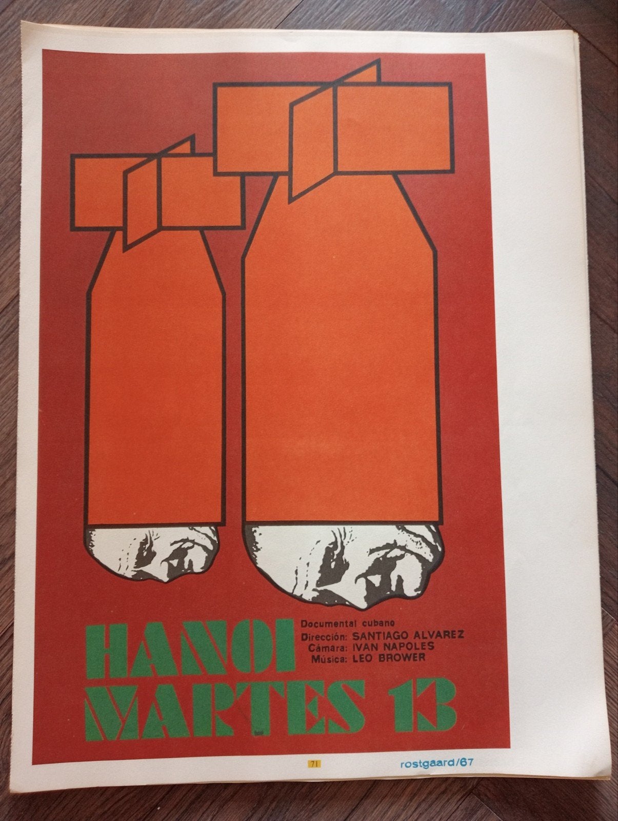 Cubaanse Affiche jaren 60 Hanoi Vietnam oorlog, Ophalen of Verzenden, Gebruikt, A1 t/m A3, Film en Tv