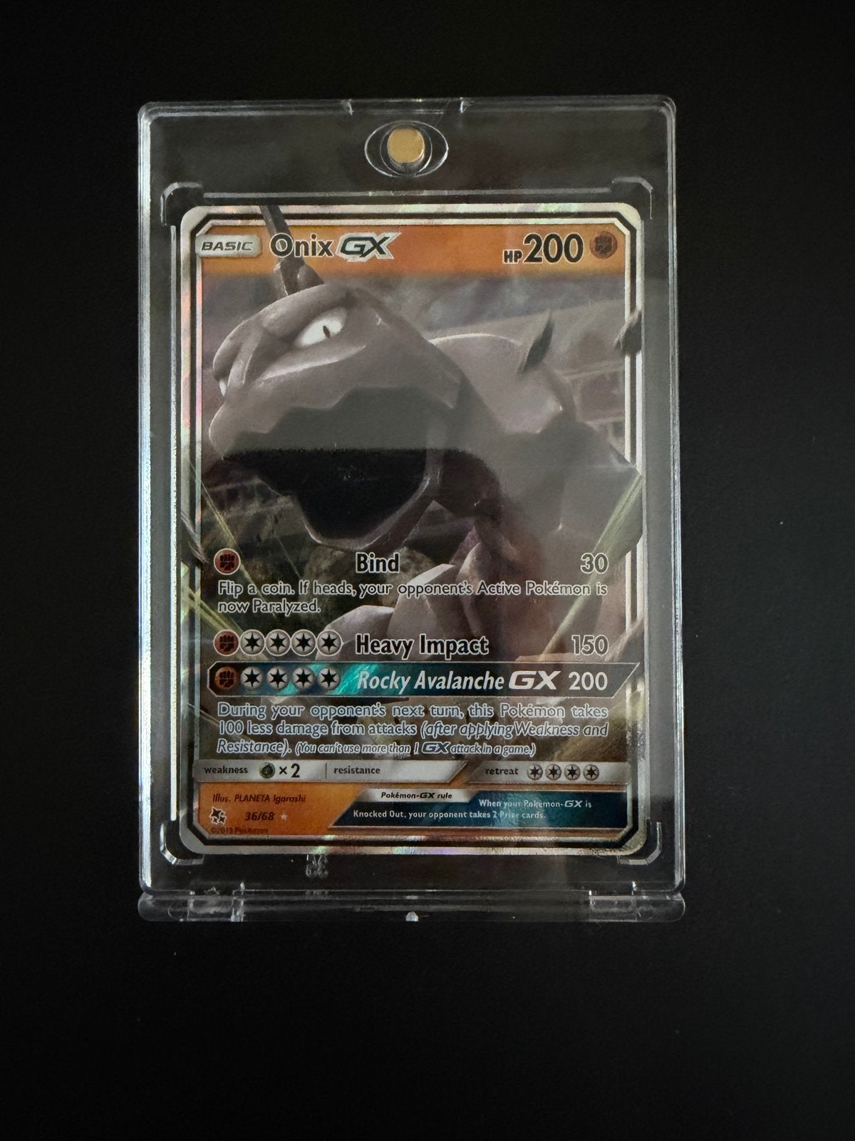 Onix GX Pokémon Kaart - Zeldzaam en in Topconditie, Ophalen of Verzenden, Zo goed als nieuw, Losse kaart