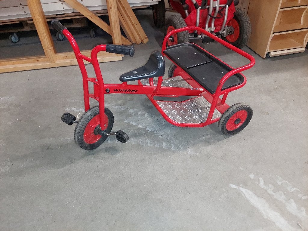 Winther Viking Twin Taxi - driewieler taxi voor 3 kids, Ophalen, Zo goed als nieuw, Winther