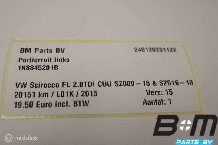 Portierruit links VW Scirocco 1K8845201B, Auto-onderdelen, Gebruikt