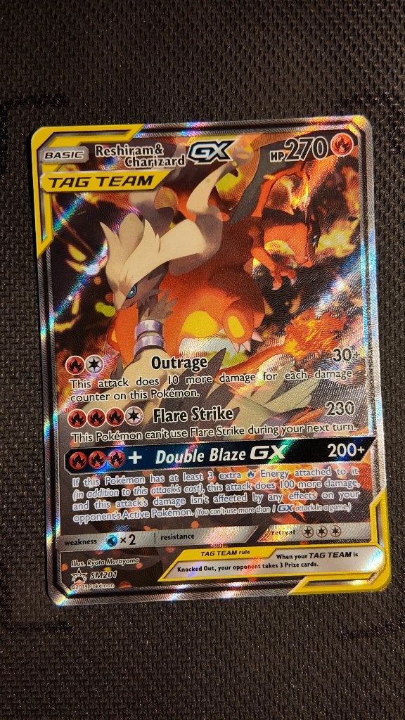 Reshiram & Charizard-GX SM201 SM Black Star Promos | Pokemon, Ophalen, Nieuw, Losse kaart, Foil